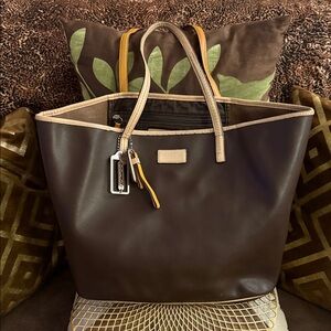 Coach Chocolate Brown and Beige Tote